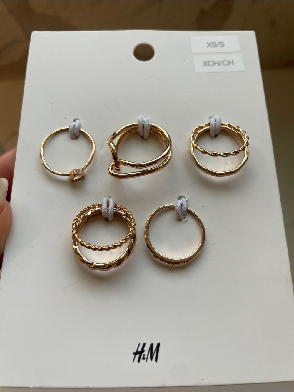 H&M Gold-Tone Mixed Ring Set - 7 Pack